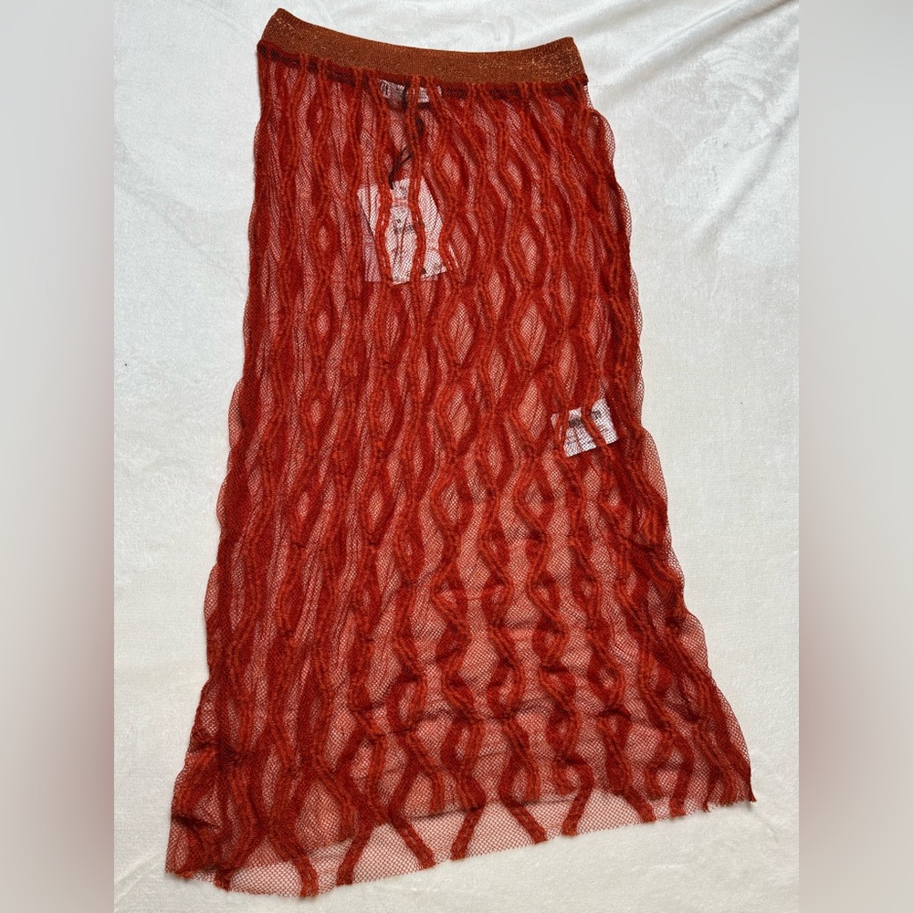 Red Textured Scarf
